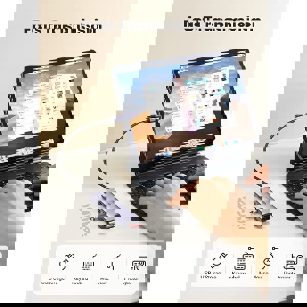 USB-C ჰაბი UGREEN CM511 (60383) Type-C, USB, HDMI, SD/TF, Silver 