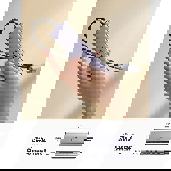 USB-C ჰაბი UGREEN CM511 (60383) Type-C, USB, HDMI, SD/TF, Silver 