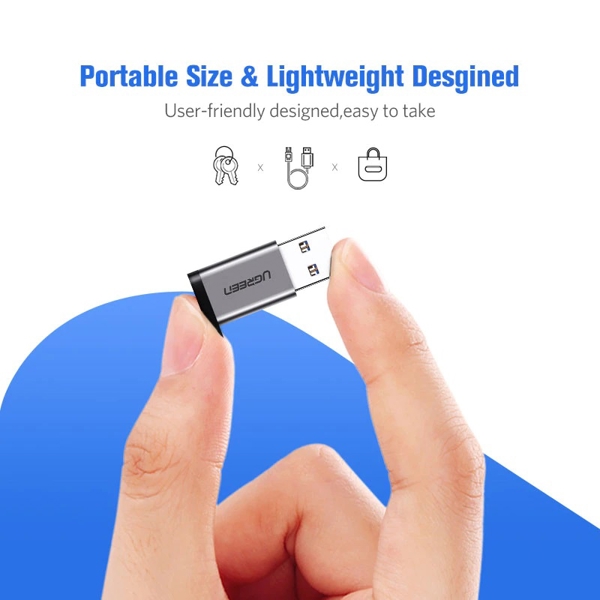 UGREEN US276 (50533) USB 3.0 to Type-C Adapter, Gray