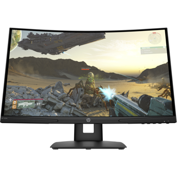 მონიტორი HP 9FM22AA X24C, 23.6", Curved Monitor, FHD, LED, VA, HDMI, DP, Black