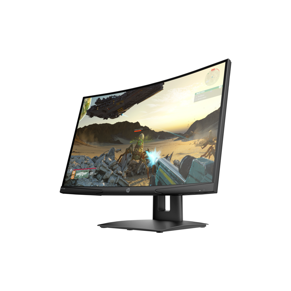 მონიტორი HP 9FM22AA X24C, 23.6", Curved Monitor, FHD, LED, VA, HDMI, DP, Black