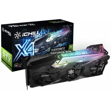 ვიდეო დაფა Inno3D iChill X4 LHR, Gaming RTX3080, 10Gb, 320bit, HDMI, DP, Black