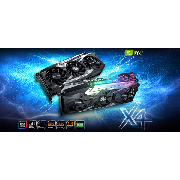 ვიდეო დაფა Inno3D iChill X4 LHR, Gaming RTX3080, 10Gb, 320bit, HDMI, DP, Black