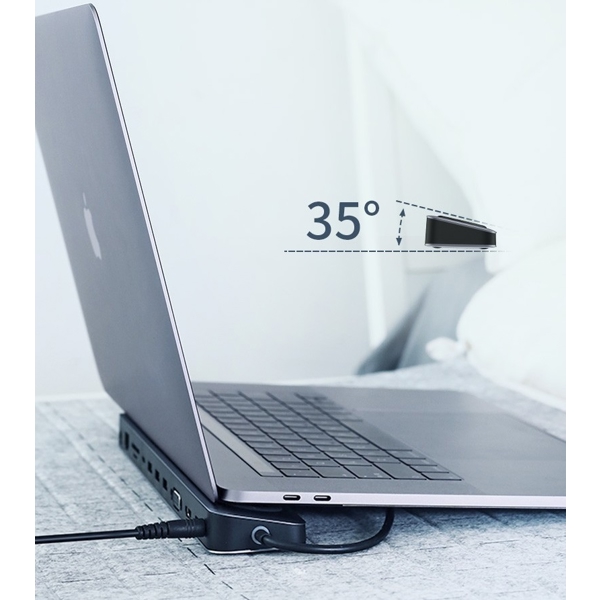 USB-C ჰაბი UGREEN CM235 (60571) Type-C Docking Station, 3xUSB3.0, HDMI, VGA, RJ45, SD/TF, 3.5mm Audio, USB-C F, DC3.5, PD, Gray EOL