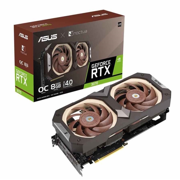 ვიდეო დაფა Asus Noctua GeForce RTX3070, 8GB, 256bit, HDMI, DP, Brown