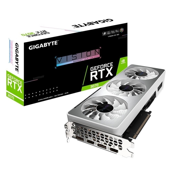 ვიდეო დაფა Gigabyte Vision OC LHR, GeForce RTX3070, 8GB, 256bit, HDMI, DP, White