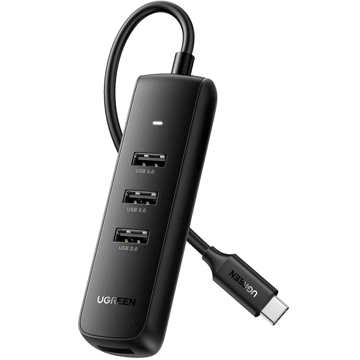 USB-C ჰაბი UGREEN CM416 (10916) USB-C Hub, 4xUSB3.0, 0.2m, Black EOL