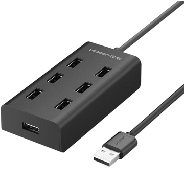 USB ჰაბი UGREEN CR130 (30374) 7 Ports USB2.0 Hub, 1m, Black EOL