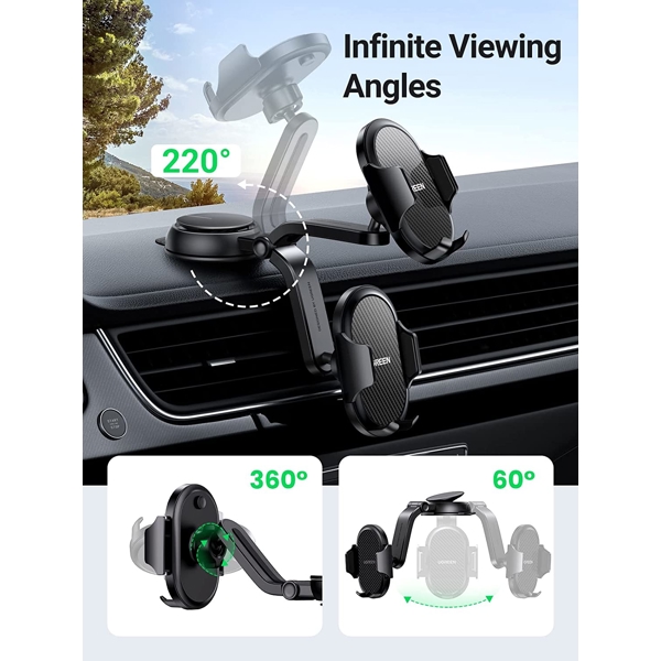 მობილურის დამჭერი UGREEN LP405 (20473) Waterfall-Shaped Suction Cup Phone Mount, Black