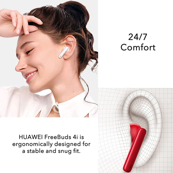 ყურსასმენი Huawei T0001 FreeBuds 4i, Headphones, Wireless, Bluetooth, Ceramic White