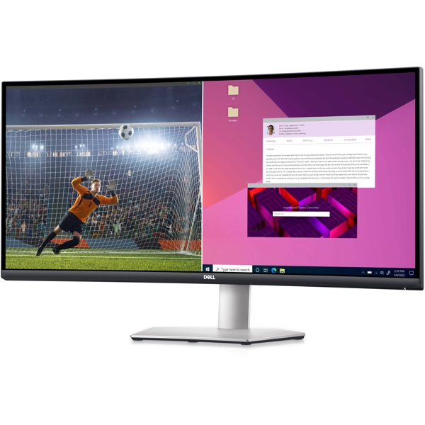 მონიტორი Dell S3423DWC, 34", Curved Monitor, WQHD, LED, HDMI, USB-C, Audio line-out, Silver