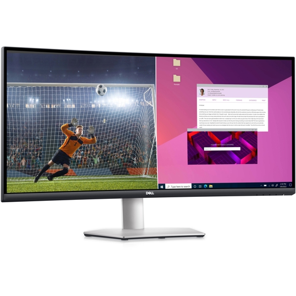 მონიტორი Dell S3423DWC, 34", Curved Monitor, WQHD, LED, HDMI, USB-C, Audio line-out, Silver