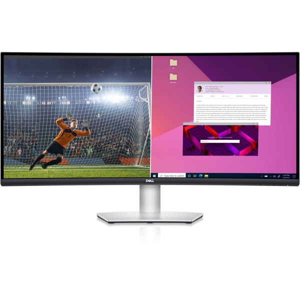 მონიტორი Dell S3423DWC, 34", Curved Monitor, WQHD, LED, HDMI, USB-C, Audio line-out, Silver