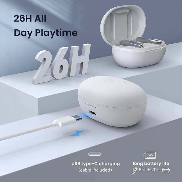 ყურსასმენი Haylou W1-W, Headphones, Wireless, Bluetooth, IPX4, White