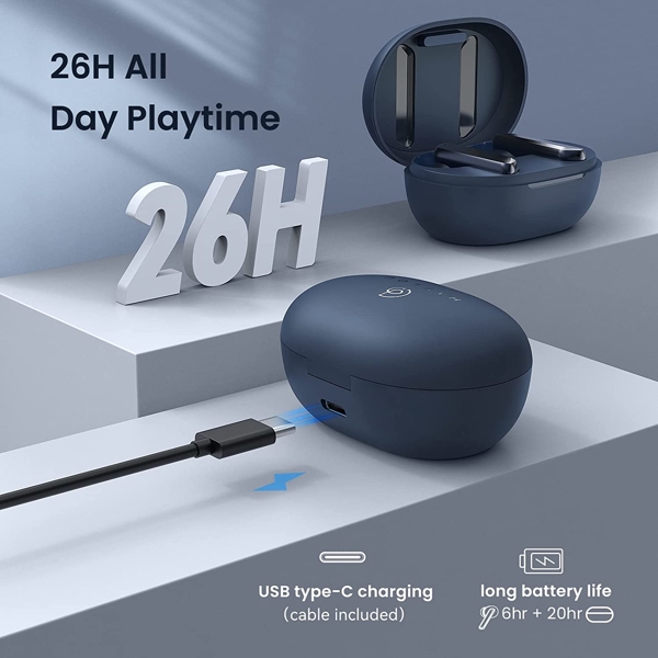 ყურსასმენი Haylou W1-B, Headphones, Wireless, Bluetooth, IPX4, Blue