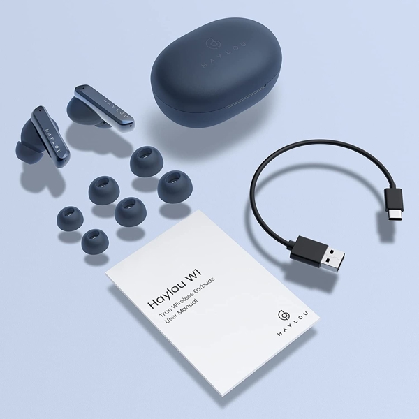 Haylou W1-B, Headphones, Wireless, Bluetooth, IPX4, Blue