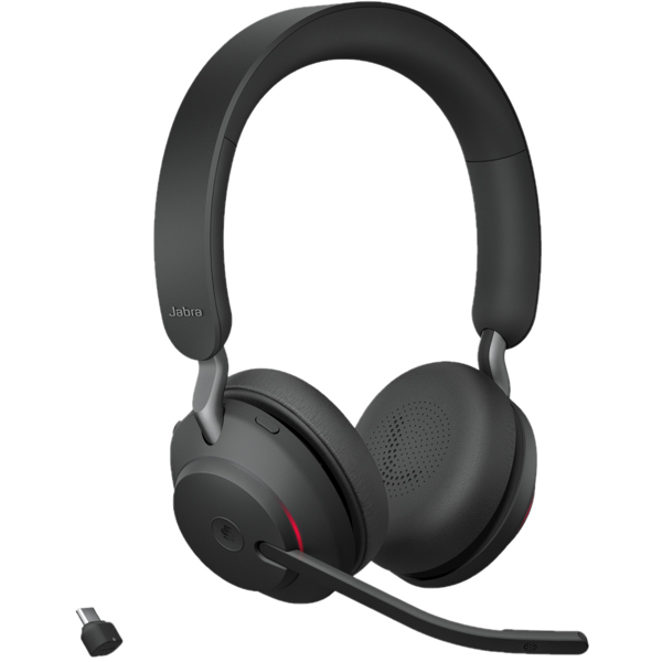 ყურსასმენი Jabra Evolve2 65 Link380c MS Stereo, Headset, Wireless, USB-C, BT, Black