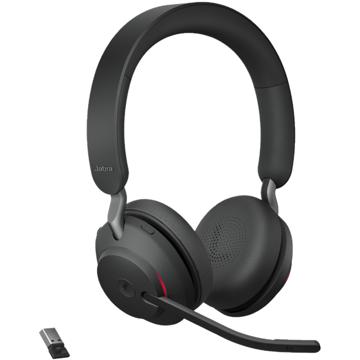 Jabra Evolve2 65 Link380a MS Stereo, Headset, Wireless, USB-A, BT, Black