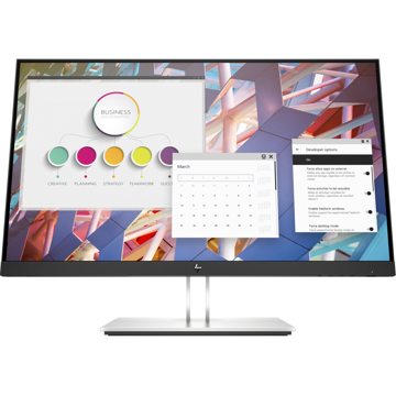 მონიტორი HP E24 G4, 23.8", Monitor, FHD, IPS, VGA, USB-B, DP, HDMI, 4xUSB-A, Black