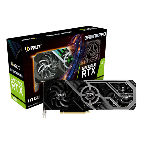 ვიდეო დაფა Palit NED3080019IA-132AA V1, RTX3080 GamingPro, 10GB, 320bit, HDMI, DP, Black