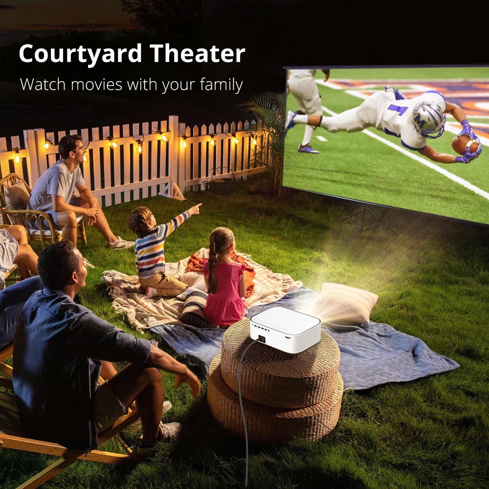 პროექტორი BYINTEK K45 Smart Home Theater Projector, FHD, Support 4K, Android 9.0, LCD, LED, 700 ANSI lumens, WiFi, BT4.0, White