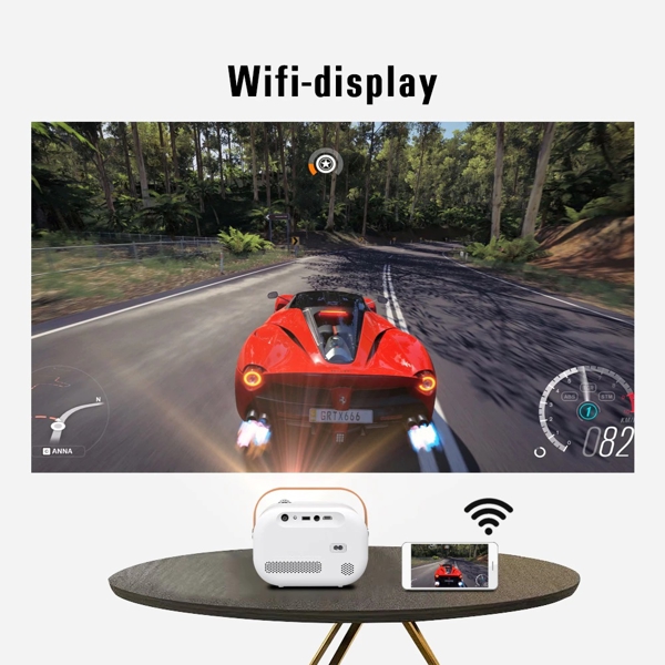 პროექტორი BYINTEK K16 Pro, Portable Full HD 1080P Smart LED Projector, Support 4K, Android 9.0, LCD, 300 ANSI lumens, WiFi, BT5.0, White