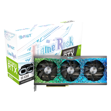 ვიდეო დაფა Palit NE63070H19P2-1040G V1, RTX3070 Gamerock OC, 8GB, 256bit, HDMI, DP, Black/Silver