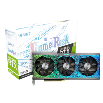 ვიდეო დაფა Palit NE63070019P2-1040G V1, RTX3070 Gamerock, 8GB, 256bit, HDMI, DP, Black/Silver