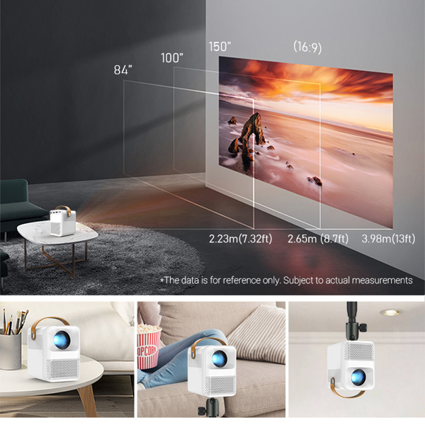 BYINTEK C750 Full HD 1080P Smart Android Wifi Projector, 280 lumens, LCD, LED, White