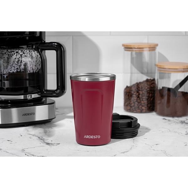 თერმო ჭიქა Ardesto AR2638SMR 380ml Travel mug Urban Red