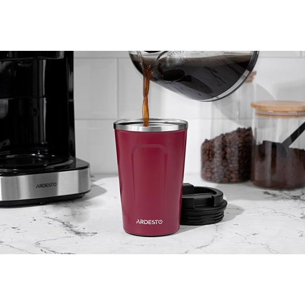 თერმო ჭიქა Ardesto AR2638SMR 380ml Travel mug Urban Red