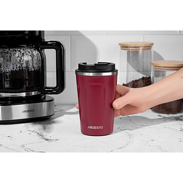 თერმო ჭიქა Ardesto AR2638SMR 380ml Travel mug Urban Red