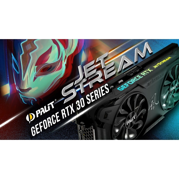 ვიდეო დაფა Palit NE63070T19P2-1040J V1, Gaming RTX3070 JetStream OC, 8GB, 256bit, HDMI, DP, Black