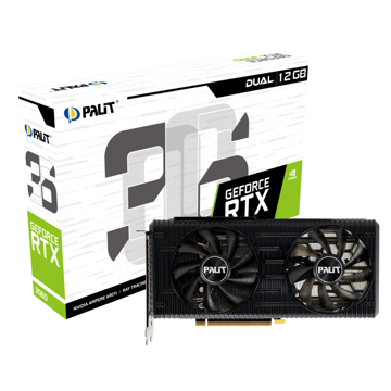 ვიდეო დაფა Palit NE63060019K9-190AD, Gaming RTX3060 Dual, 12GB, 192bit, HDMI, DP, Black