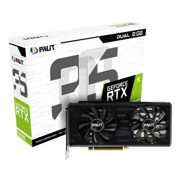 Palit NE63050019P1-190AD, Gaming RTX3050 Dual, 8GB, 128bit, HDMI, DP, Black