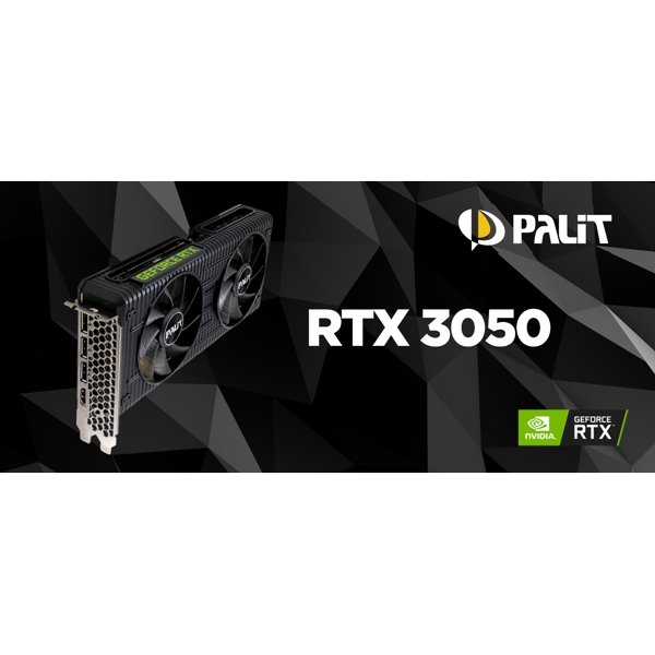 Palit NE63050019P1-190AD, Gaming RTX3050 Dual, 8GB, 128bit, HDMI, DP, Black