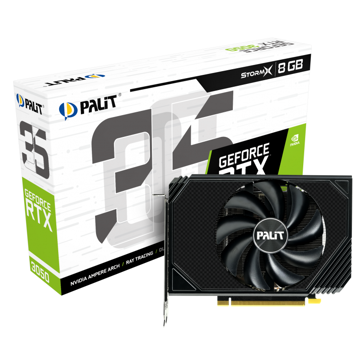 ვიდეო დაფა Palit NE63050019P1-190AF, Gaming RTX3050 Stormix, 8GB, 128bit, HDMI, DP, Black