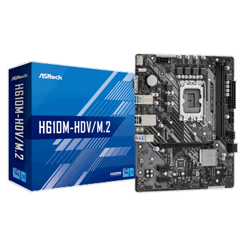 დედა დაფა ASRock H610M-HDV/M.2, LGA 1700, DDR4, DIMM, 64GB