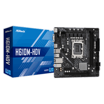 დედა დაფა ASRock H610M-HDV, LGA 1700, DDR4, DIMM, 64GB