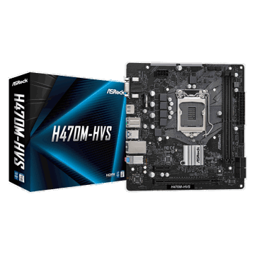 დედა დაფა ASRock H470M-HVS, LGA 1200, DDR4, DIMM, 64GB