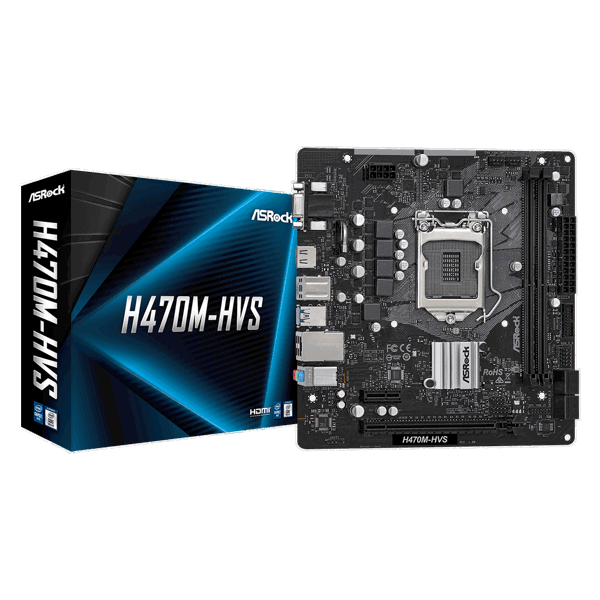 დედა დაფა ASRock H470M-HVS, LGA 1200, DDR4, DIMM, 64GB