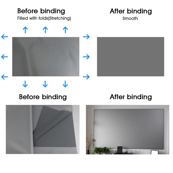 პროექტორის ეკრანი BYINTEK Reflective Fabric Projector Screen, 100inch, 221x125cm