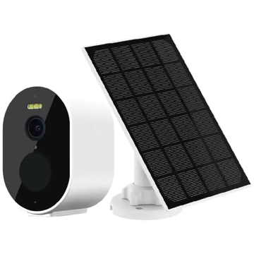 Blurams A11C-K Wireless Camera Lite + Solar Panel Kit, 2K 3MP, Wi-Fi, 5200mAh, 2-Way Audio, Color Night Vision, Works with Alexa, White