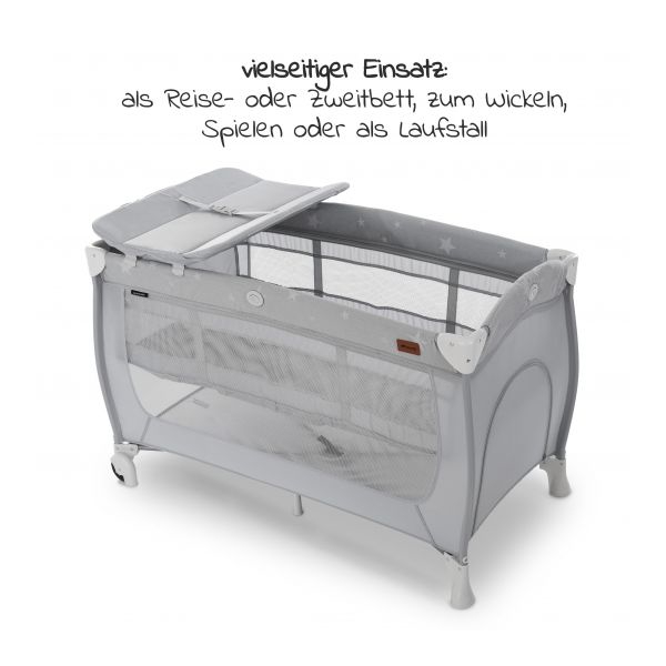 საწოლ მანეჟი Hauck 600689 Sleep'n Play Center Travel Bed With Changing Mat Grey