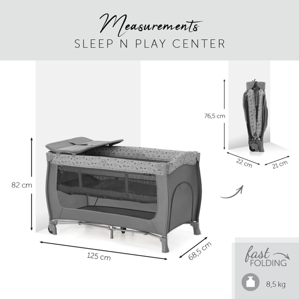 საწოლ მანეჟი Hauck 600665 Sleep’n Play Center Grey