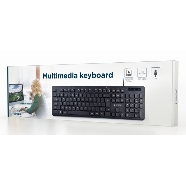 კლავიატურა Gembird KB-MCH-04-RU, Wired, USB, Keyboard, Black