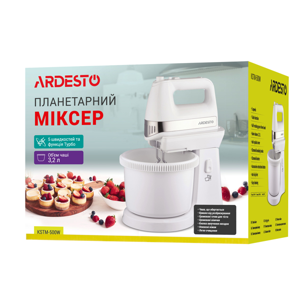 მიქსერი Ardesto KSTM-500W, 500W, Mixer, Black