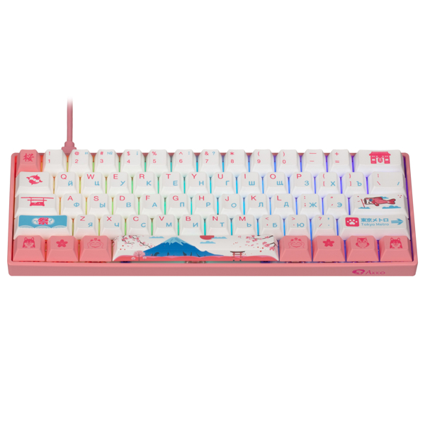 კლავიატურა Akko A3061_S_GP, Sakura R2, Wired, USB, Gaming Keyboard, Pink