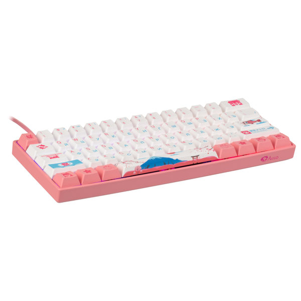 კლავიატურა Akko A3061_S_GP, Sakura R2, Wired, USB, Gaming Keyboard, Pink