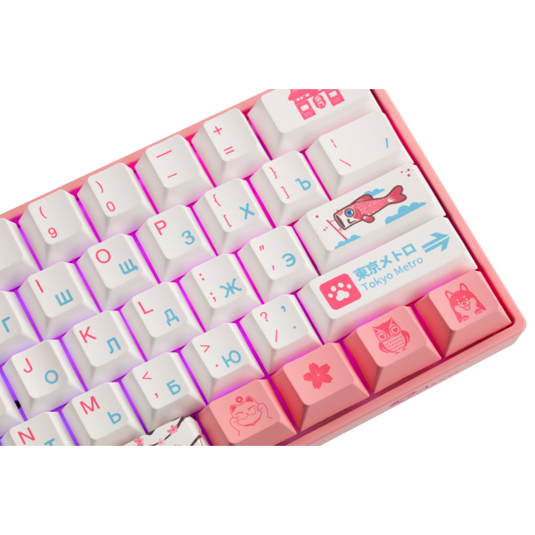 კლავიატურა Akko A3061_S_GP, Sakura R2, Wired, USB, Gaming Keyboard, Pink